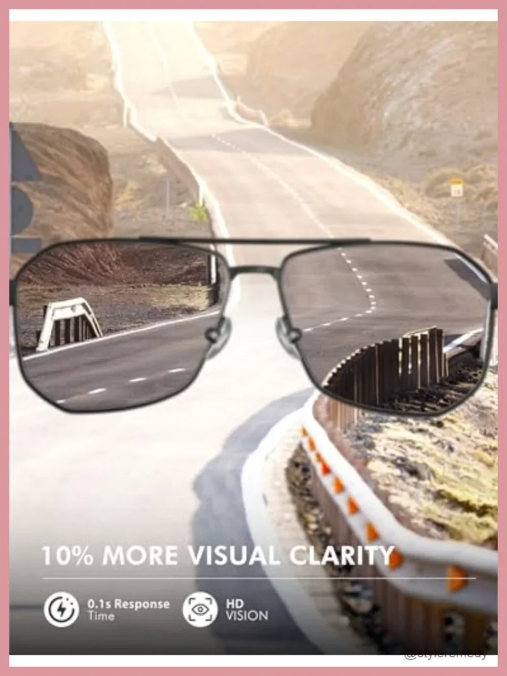 Polarized Square Polygon Sunglasses UV400 with Accessories